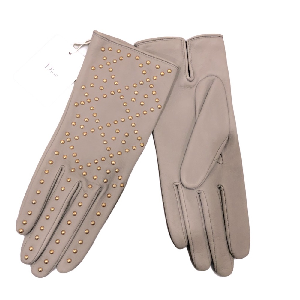 Dior Gold Studded Gloves - Picture 2 of 10